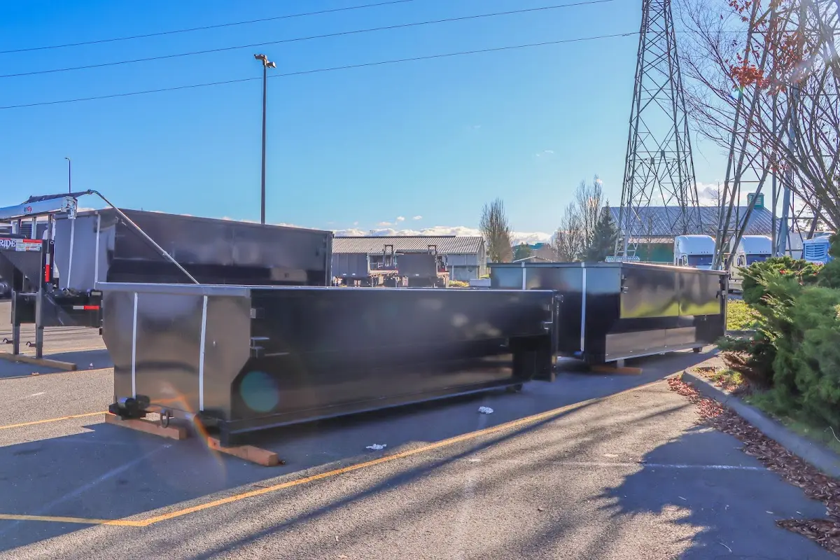 Roll-off dumpster ready for waste disposal at job site for Residential Dumpster Rental in El Dorado